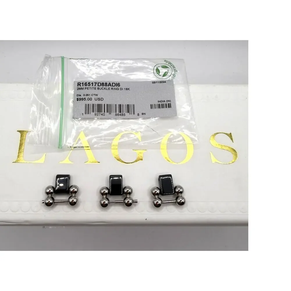 Lagos Smart Caviar Link Sizing Tool W/Black Ceramic & 18K Replacement Band Links
